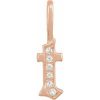 14K Rose .04 CTW Natural Diamond Gothic Initial T Charm/Pendant