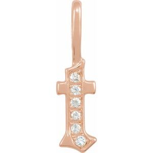 0.045 Ctw Natural Diamond Gothic Initial Charm Pendant