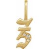 14K Yellow .04 CTW Natural Diamond Gothic Initial Z Charm/Pendant