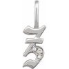 14K White .04 CTW Natural Diamond Gothic Initial Z Charm/Pendant