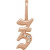 14K Rose .04 CTW Natural Diamond Gothic Initial Z Charm/Pendant