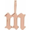 14K Rose Gothic Initial M Charm/Pendant