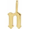 14K Yellow Gothic Initial N Charm/Pendant