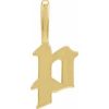 14K Yellow Gothic Initial P Charm/Pendant