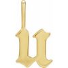 14K Yellow Gothic Initial U Charm/Pendant