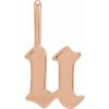 14K Rose Gothic Initial U Charm/Pendant