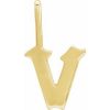 14K Yellow Gothic Initial V Charm/Pendant