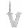 14K White Gothic Initial V Charm/Pendant