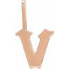 14K Rose Gothic Initial V Charm/Pendant