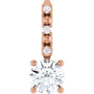 .01 Ctw Natural Diamond Semi-Set Pendant