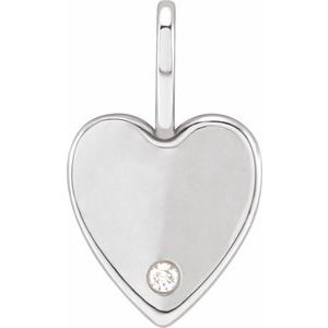 .02 Ct Natural Diamond Heart Charm Pendant