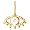 14K Yellow .02 CT Natural Diamond Evil Eye Charm/Pendant