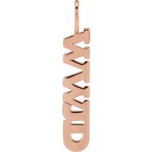 Vertical "Wwjd" Charm Pendant