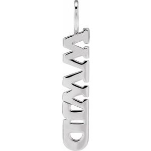 Vertical "Wwjd" Charm Pendant