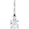 Sterling Silver Natural White Sapphire & .015 CT Natural Diamond Charm/Pendant