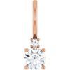 14K Rose 4 mm Round .015 CT Natural Diamond Semi-Set Charm/Pendant