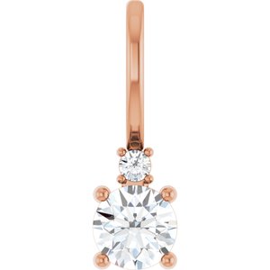 .015 Ct Natural Diamond Semi-Set Pendant