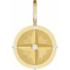 14K Yellow .03 CTW Natural Diamond Compass Charm/Pendant