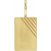 14K Yellow Engravable Dog Tag Charm/Pendant