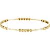 14K Yellow 3.6 mm Beaded Bangle 7 3/4″ Bracelet