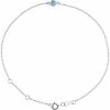 Platinum Natural Blue Zircon Bezel-Set Solitaire 6 1/2-7 1/2″ Bracelet