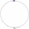 Platinum Natural Amethyst Bezel-Set Solitaire 6 1/2-7 1/2″ Bracelet