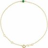 14K Yellow Natural Emerald 6 1/2-7 1/2″ Bracelet