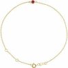 14K Yellow Lab-Grown Ruby Bezel-Set Solitaire 6 1/2-7 1/2″ Bracelet