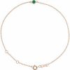 14K Rose Lab-Grown Emerald 6 1/2-7 1/2″ Bracelet