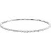 14K White 1/3 CTW Natural Diamond Beaded Bangle 7 3/4″ Bracelet