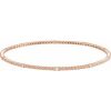 14K Rose 1/3 CTW Natural Diamond Beaded Bangle 7 3/4″ Bracelet