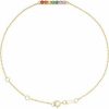 14K Yellow Natural Multi-Gemstone Bar 6 1/2-7 1/2″ Bracelet