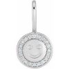 Platinum .04 CTW Natural Diamond Smiley Face Charm/Pendant