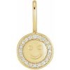 14K Yellow .04 CTW Natural Diamond Smiley Face Charm/Pendant