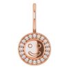 14K Rose Smiley Face Charm/Pendant Mounting