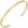 14K Yellow Engravable Diamond Pierced Cuff 7″ Bracelet