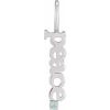 Platinum Natural Aquamarine Peace Charm/Pendant