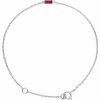 14K White Straight Baguette Natural Ruby 6 1/2-7 1/2″ Bracelet