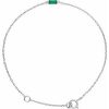 14K White Straight Baguette Natural Emerald 6 1/2-7 1/2″ Bracelet