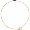 14K Yellow Straight Baguette Natural Blue Sapphire 6 1/2-7 1/2″ Bracelet