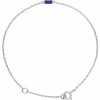 14K White Straight Baguette Natural Blue Sapphire 6 1/2-7 1/2″ Bracelet