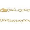 14K Yellow Gold-Filled 3.2 mm Heart 7″ Chain