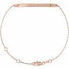 14K Rose Engravable Skinny Bar 6 1/2-7 1/2″ Bracelet