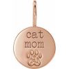 14K Rose Engraved Cat Mom Paw Print Charm/Pendant Mounting