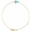 Natural Turquoise Sideways Cross Bracelet