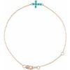 Natural Turquoise Sideways Cross Bracelet