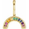 14K Yellow Natural Multi-Gemstone Rainbow Charm/Pendant