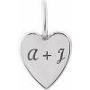 Platinum Engravable Heart Charm/Pendant