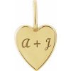 14K Yellow Engravable Heart Charm/Pendant