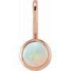 14K Rose Natural White Opal Charm/Pendant